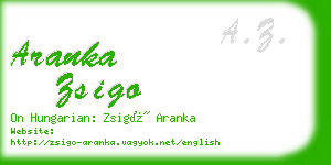 aranka zsigo business card