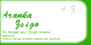 aranka zsigo business card